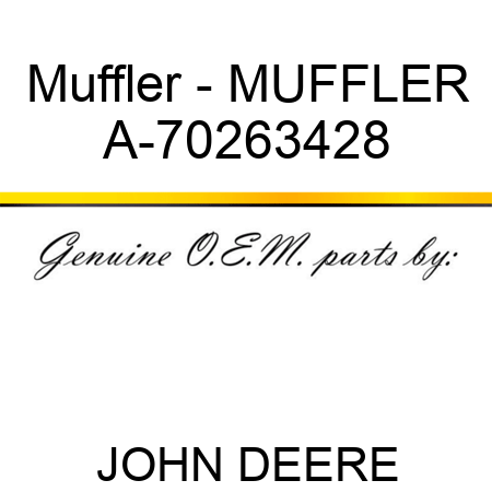 Muffler - MUFFLER A-70263428