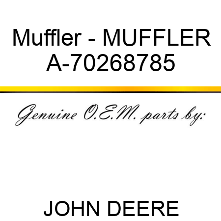 Muffler - MUFFLER A-70268785