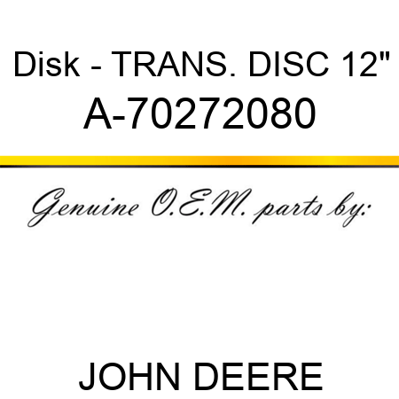 Disk - TRANS. DISC, 12