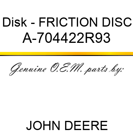 Disk - FRICTION DISC A-704422R93