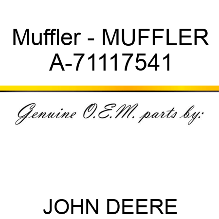 Muffler - MUFFLER A-71117541