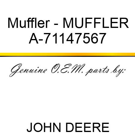 Muffler - MUFFLER A-71147567
