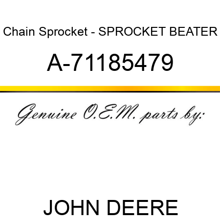 Chain Sprocket - SPROCKET, BEATER A-71185479