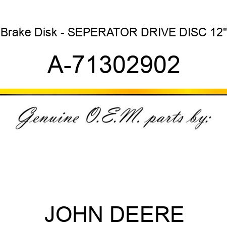 Brake Disk - SEPERATOR DRIVE DISC 12