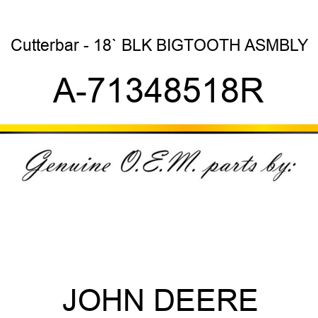 Cutterbar - 18`, BLK, BIGTOOTH ASMBLY A-71348518R