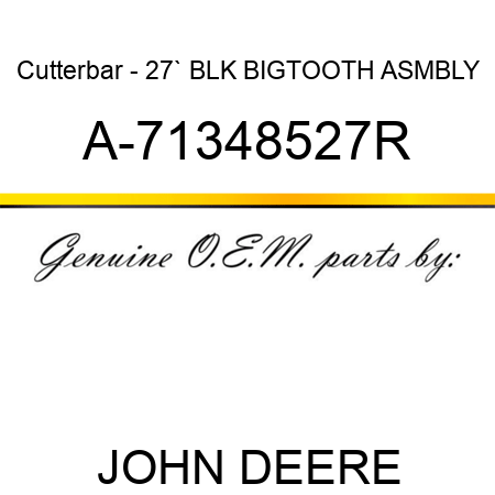 Cutterbar - 27`, BLK, BIGTOOTH ASMBLY A-71348527R