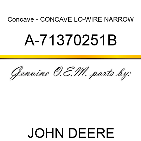 Concave - CONCAVE, LO-WIRE, NARROW A-71370251B