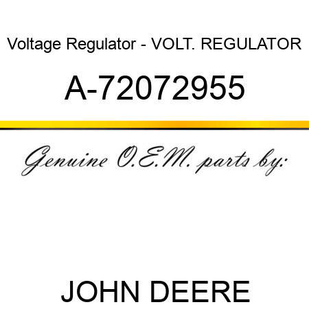 Voltage Regulator - VOLT. REGULATOR A-72072955