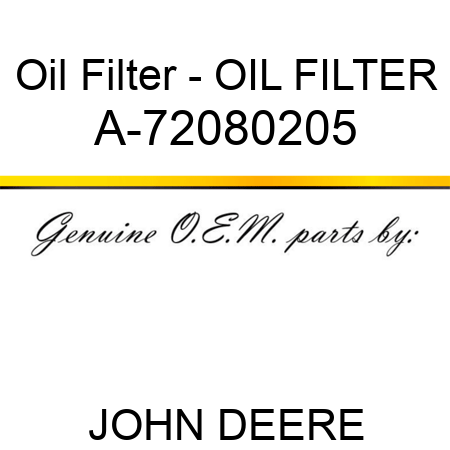 Oil Filter - OIL FILTER A-72080205