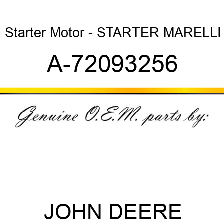 Starter Motor - STARTER, MARELLI A-72093256