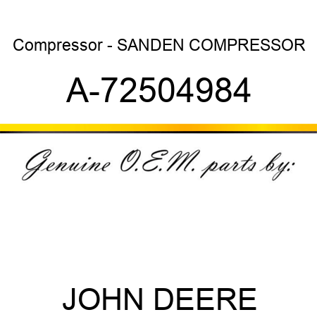 Compressor - SANDEN COMPRESSOR A-72504984