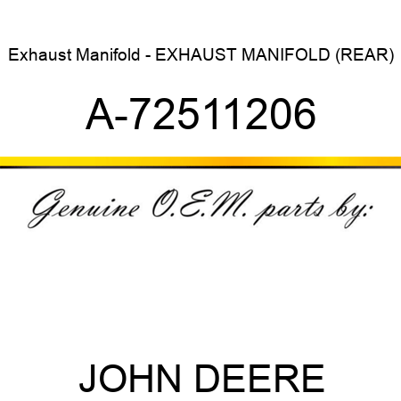Exhaust Manifold - EXHAUST MANIFOLD (REAR) A-72511206