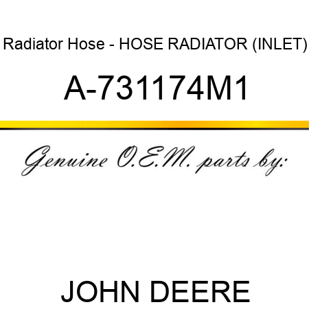 Radiator Hose - HOSE, RADIATOR (INLET) A-731174M1
