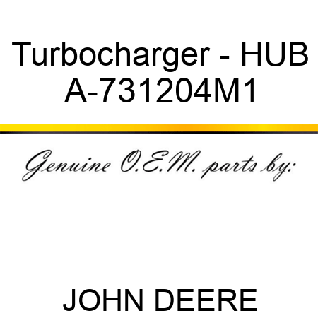 Turbocharger - HUB A-731204M1