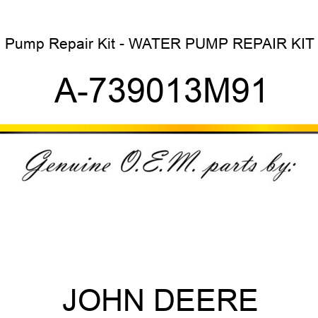 Pump Repair Kit - WATER PUMP REPAIR KIT A-739013M91
