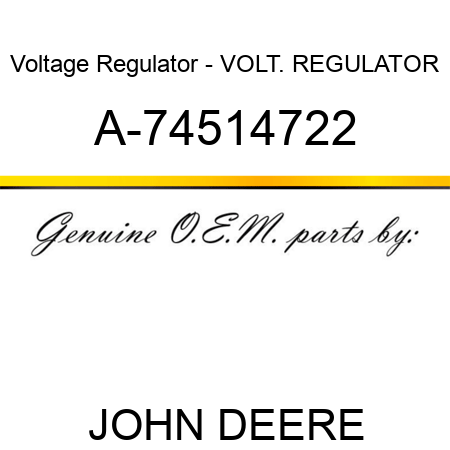 Voltage Regulator - VOLT. REGULATOR A-74514722