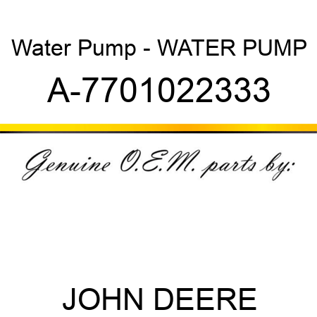 Water Pump - WATER PUMP A-7701022333