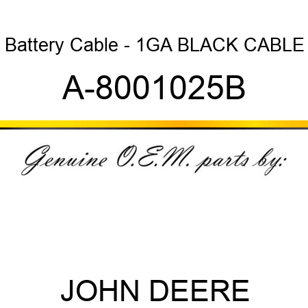 Battery Cable - 1GA BLACK CABLE A-8001025B