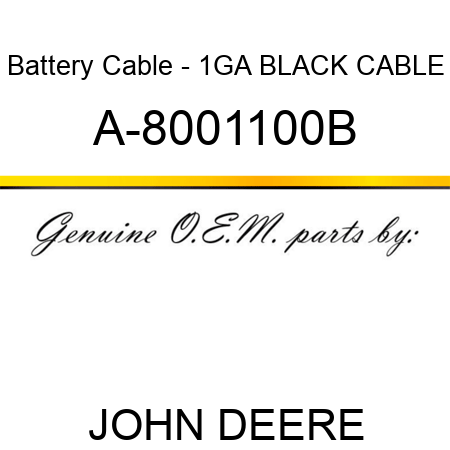 Battery Cable - 1GA BLACK CABLE A-8001100B
