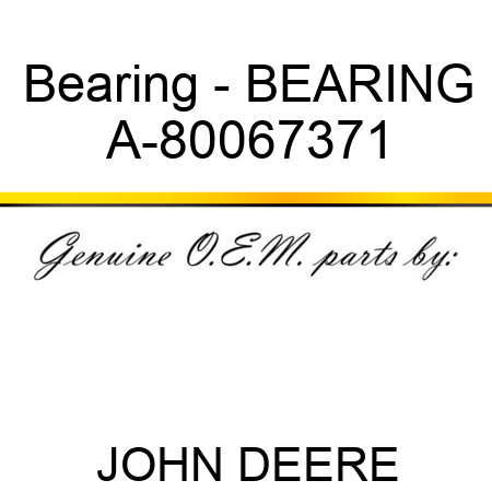 Bearing - BEARING A-80067371