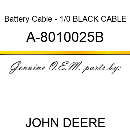 Battery Cable - 1/0 BLACK CABLE A-8010025B