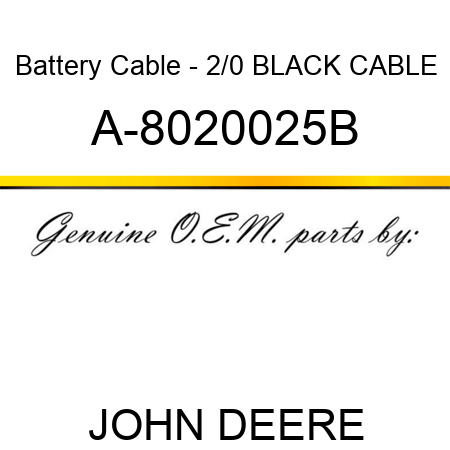 Battery Cable - 2/0 BLACK CABLE A-8020025B