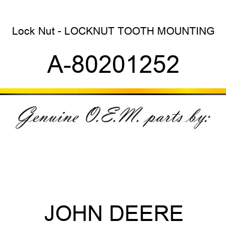 Lock Nut - LOCKNUT, TOOTH MOUNTING A-80201252