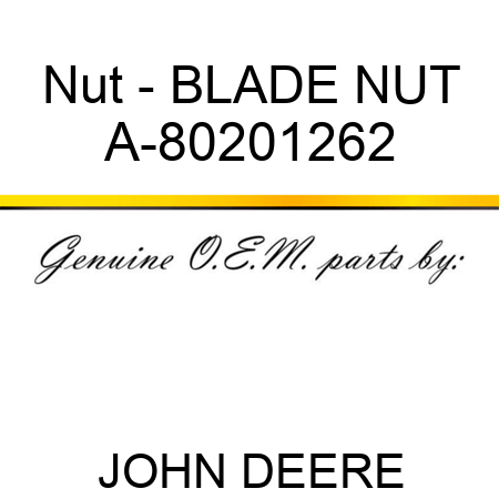 Nut - BLADE NUT A-80201262