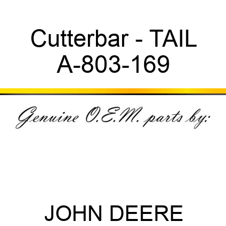 Cutterbar - TAIL A-803-169