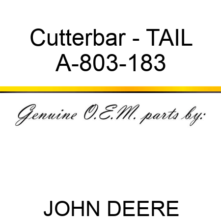 Cutterbar - TAIL A-803-183