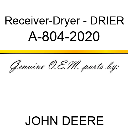 Receiver-Dryer - DRIER A-804-2020