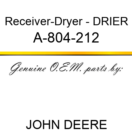 Receiver-Dryer - DRIER A-804-212