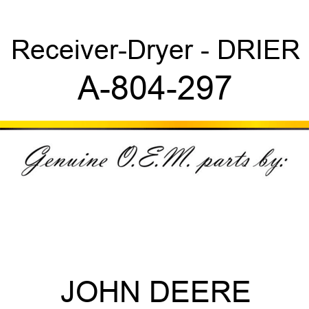 Receiver-Dryer - DRIER A-804-297