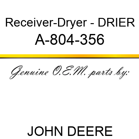 Receiver-Dryer - DRIER A-804-356