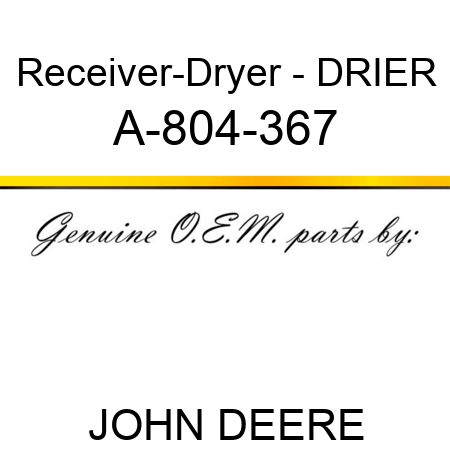 Receiver-Dryer - DRIER A-804-367