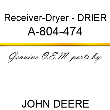 Receiver-Dryer - DRIER A-804-474