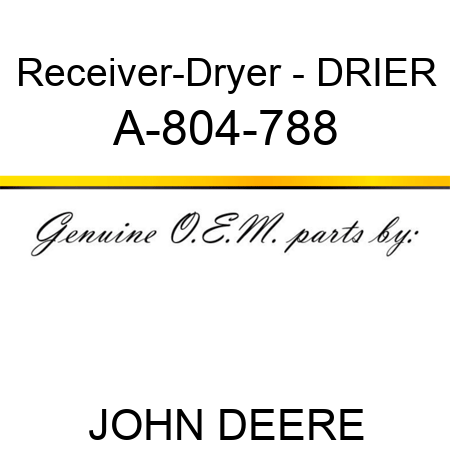 Receiver-Dryer - DRIER A-804-788