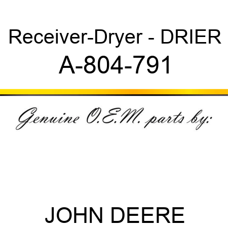 Receiver-Dryer - DRIER A-804-791