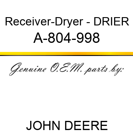 Receiver-Dryer - DRIER A-804-998