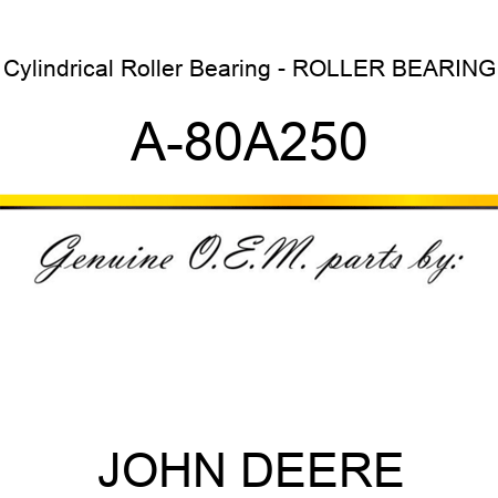 Cylindrical Roller Bearing - ROLLER BEARING A-80A250