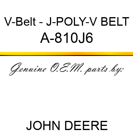 V-Belt - J-POLY-V BELT A-810J6