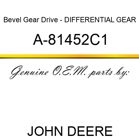 Bevel Gear Drive - DIFFERENTIAL GEAR A-81452C1