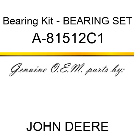 Bearing Kit - BEARING SET A-81512C1