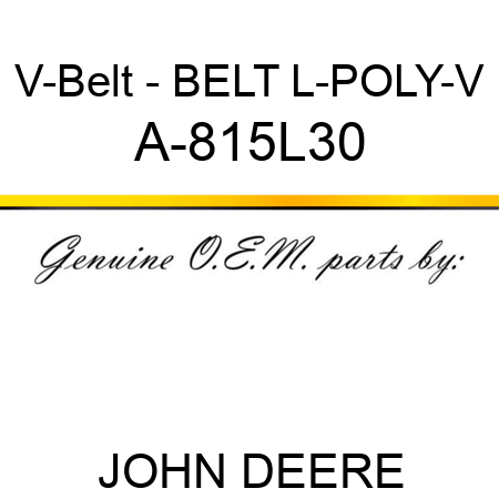 V-Belt - BELT, L-POLY-V A-815L30