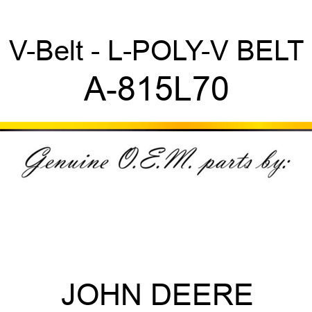 V-Belt - L-POLY-V BELT A-815L70
