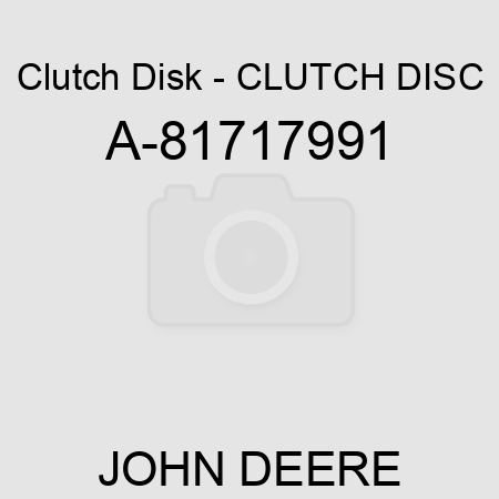 Clutch Disk - CLUTCH DISC A-81717991