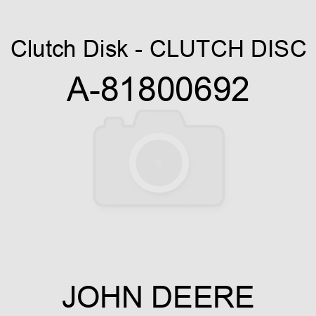 Clutch Disk - CLUTCH DISC A-81800692
