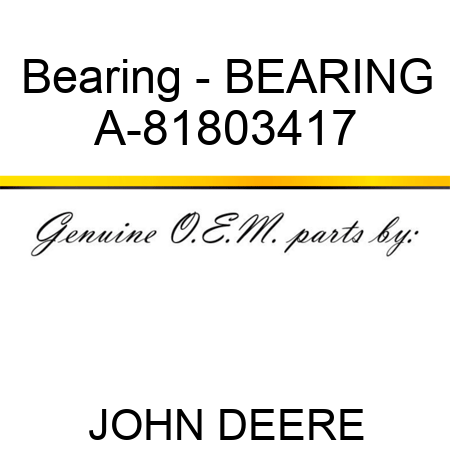 Bearing - BEARING A-81803417