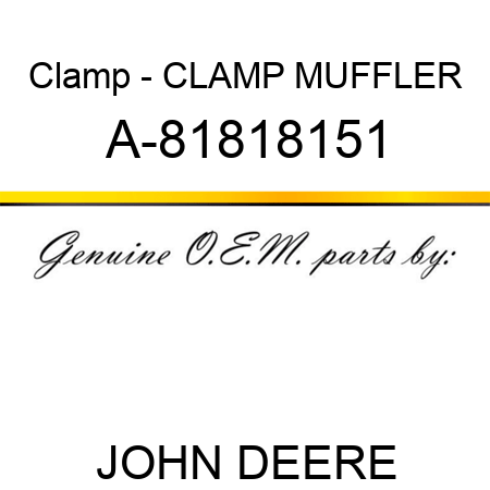 Clamp - CLAMP, MUFFLER A-81818151