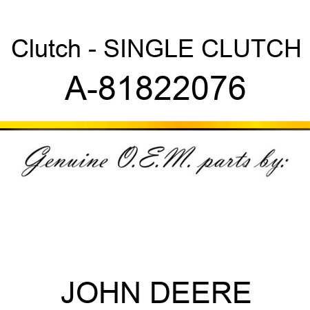Clutch - SINGLE CLUTCH A-81822076